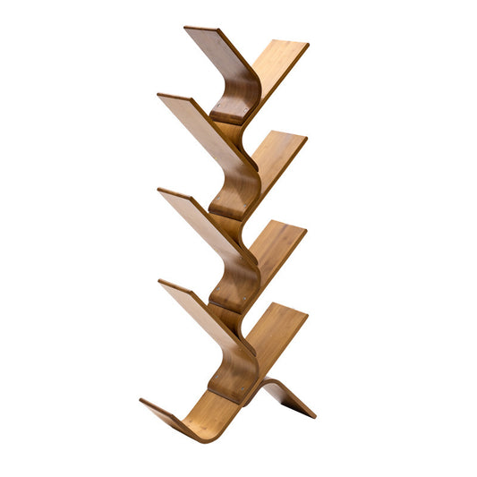 Bamboo standing bookshelf