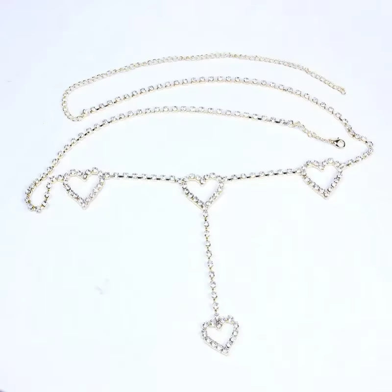 Retro Chain Belts for Women Waistbands Multilayer Long Tassel for Dress Waist Chain Belts Rhinestone Crystal Belly Chain
